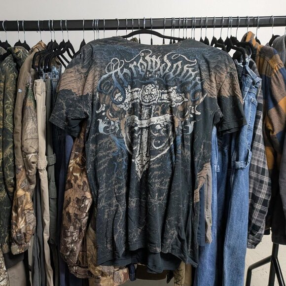 Throwdown AOP Affliction-style tee in perfect condition - Picture 1 of 5